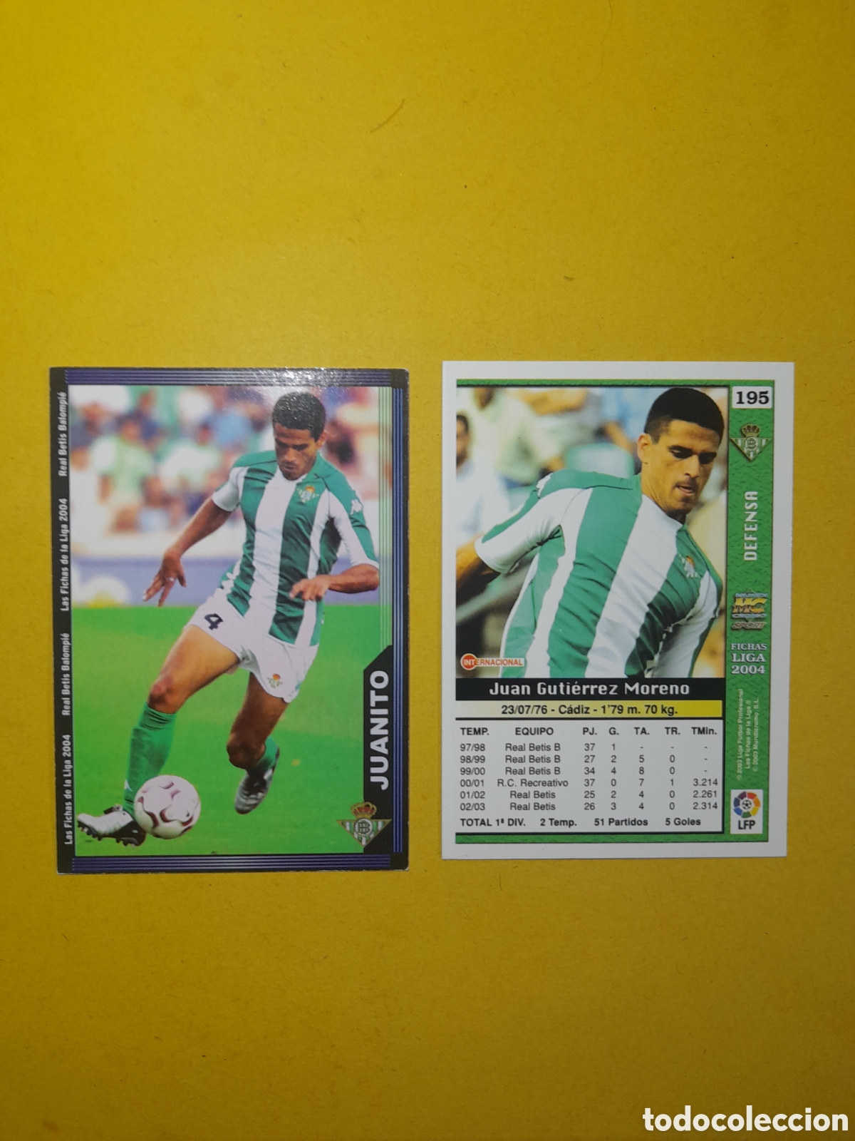 Cromos de f&uacute;tbol: N&deg;195 Juanito Mundicromo 2003/2004