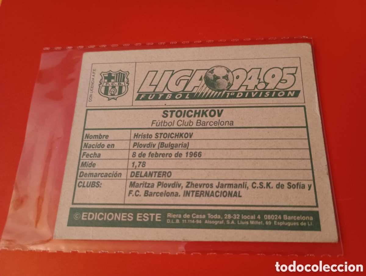 Cromos de f&uacute;tbol: Hristo Stoichkov Este 94-95 - Foto 4