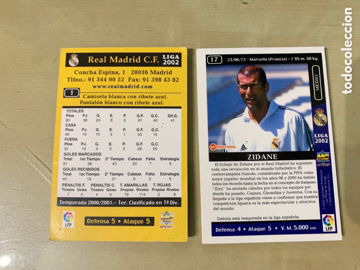 Cromos de f&uacute;tbol: Zidane - Foto 2