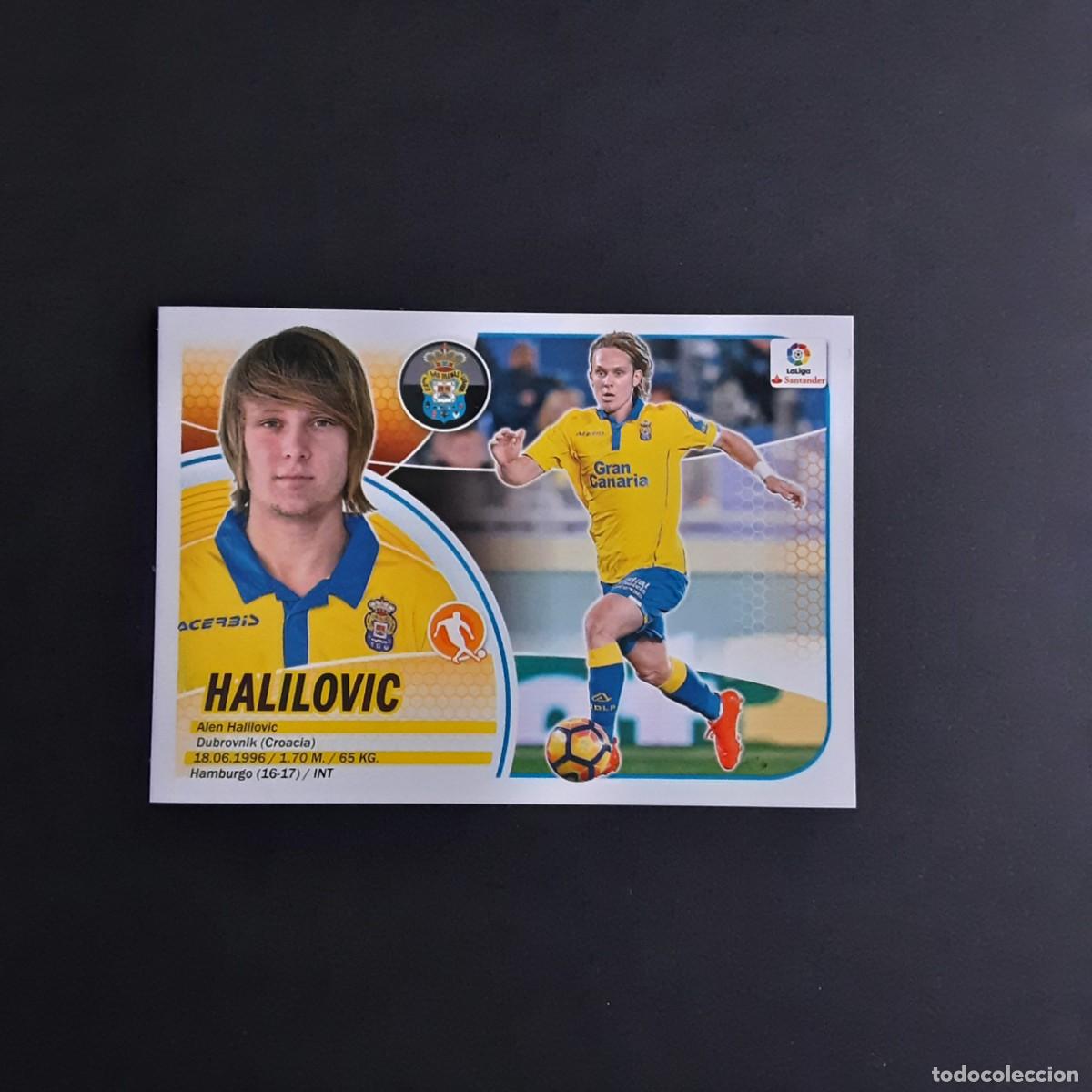 Football Stickers: MERCADO DE INVIERNO + ACTUALIZACION EDICIONES ESTE 2016 2017 16 17 N&ordm;16 HALILOVIC-LAS PALMAS