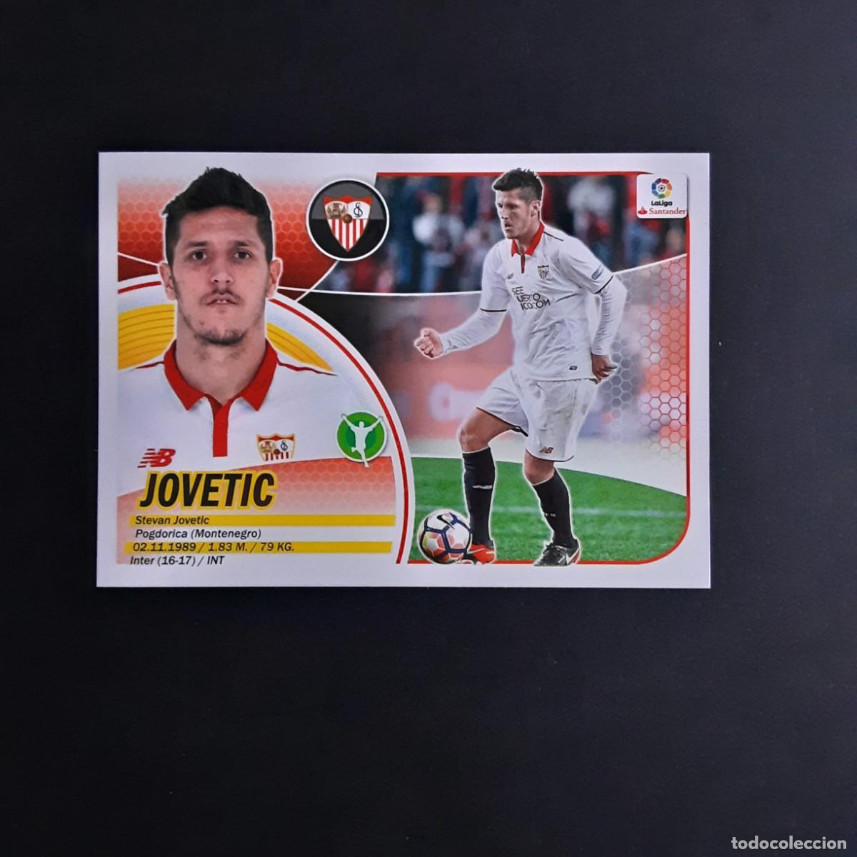 Fu&szlig;ball-Sticker: MERCADO DE INVIERNO + ACTUALIZACION EDICIONES ESTE 2016 2017 16 17 N&ordm;34 JOVETIC-SEVILLA