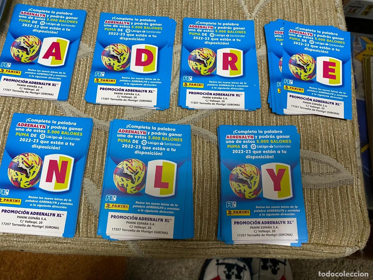 Fu&szlig;ball-Sticker: LOTE 9 LETRAS ADRENALYN PROMOCI&Oacute;N BAL&Oacute;N PUMA LIGA ADRENALYN 2022 2023 22 23