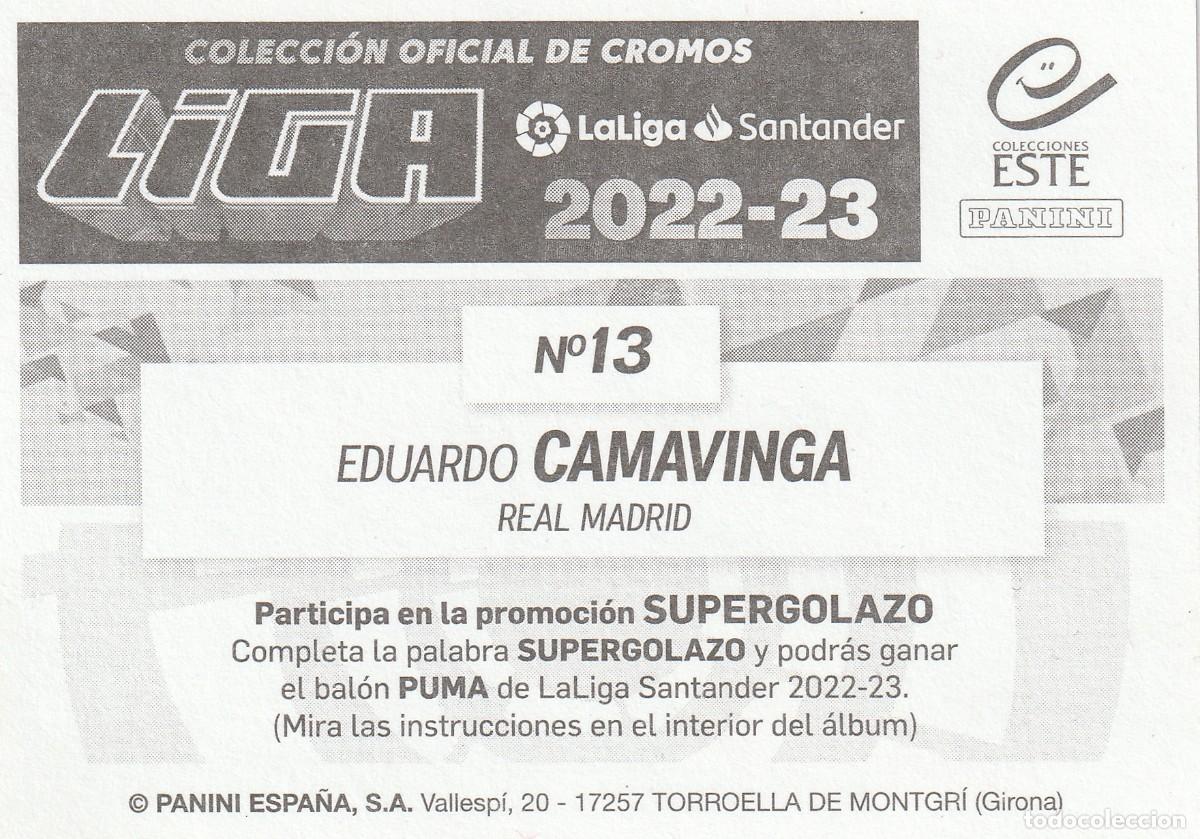 Cromos de f&uacute;tbol: ESTE 22-23 CAMAVINGA. NUNCA PEGADO. - Foto 2