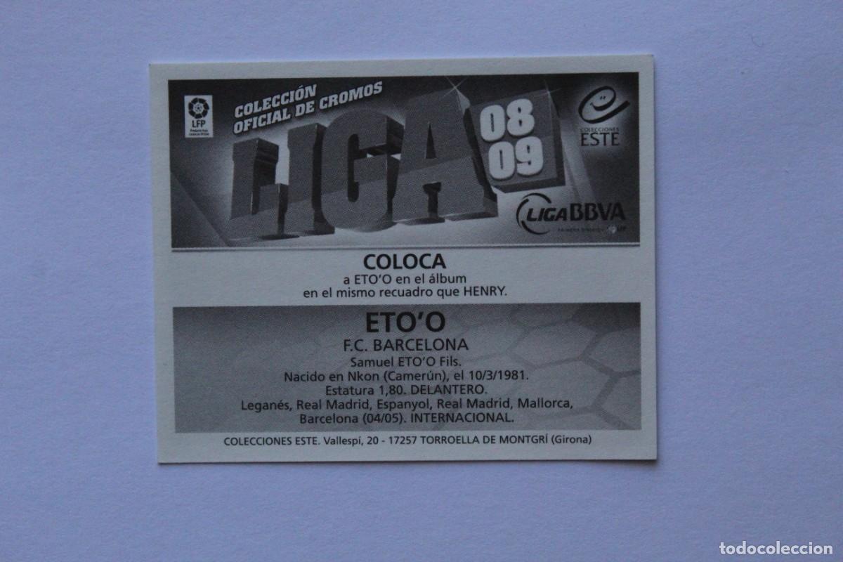 Cromos de f&uacute;tbol: ESTE 08 09 ETOO COLOCA - Foto 2