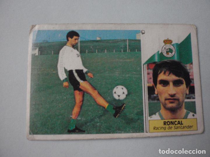 Fu&szlig;ball-Sticker: Cromo futbol RONCAL Racing MEDIAS VERDES. NUNCA PEGADO. LIGA EDICIONES ESTE 1986 1987.