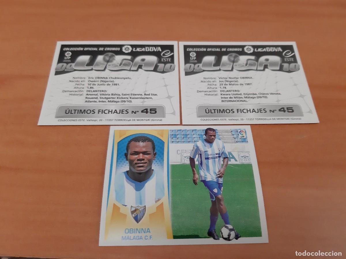Cromos de f&uacute;tbol: ESTE 2009-10 OBINNA FICHAJE 45 CON ERROR y NORMAL(Ba&uacute;l) - Foto 1