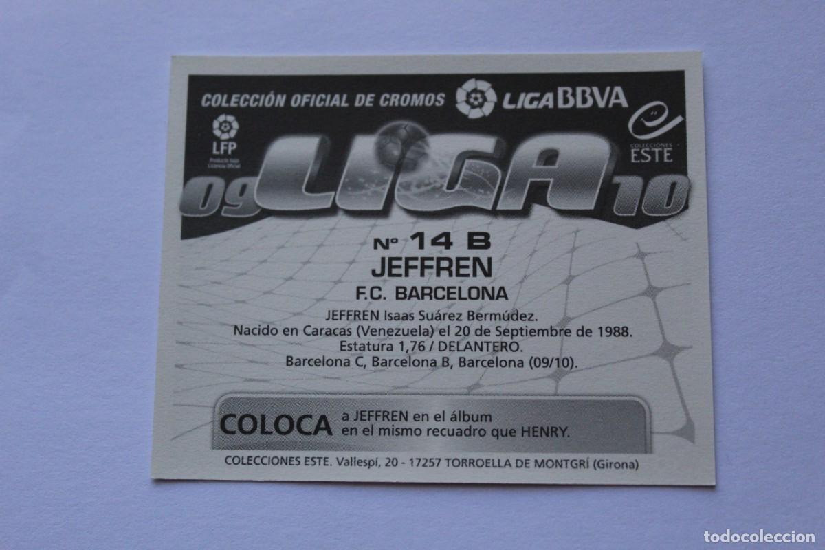 Cromos de f&uacute;tbol: ESTE 09 10 JEFFREN COLOCA - Foto 2