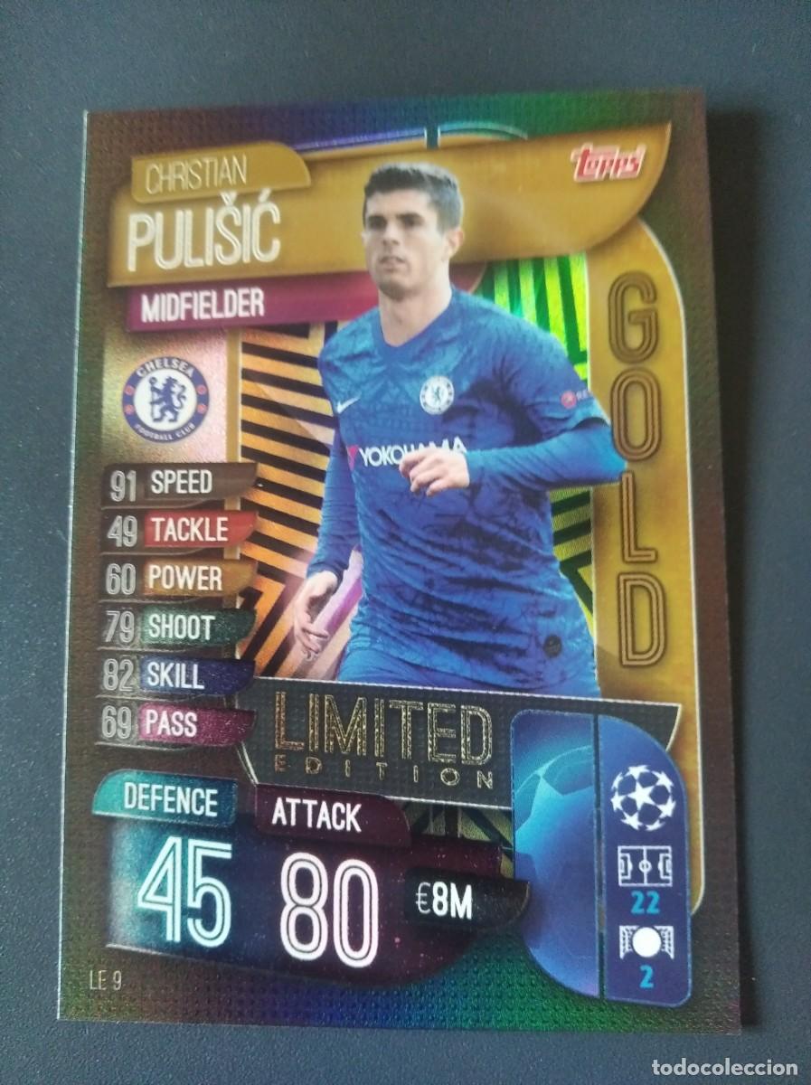 Cromos de F&uacute;tbol: Topps Match Attax,Champions League 2019/20,Chelsea,Pulisić (GOLD,LIMITED EDITION).