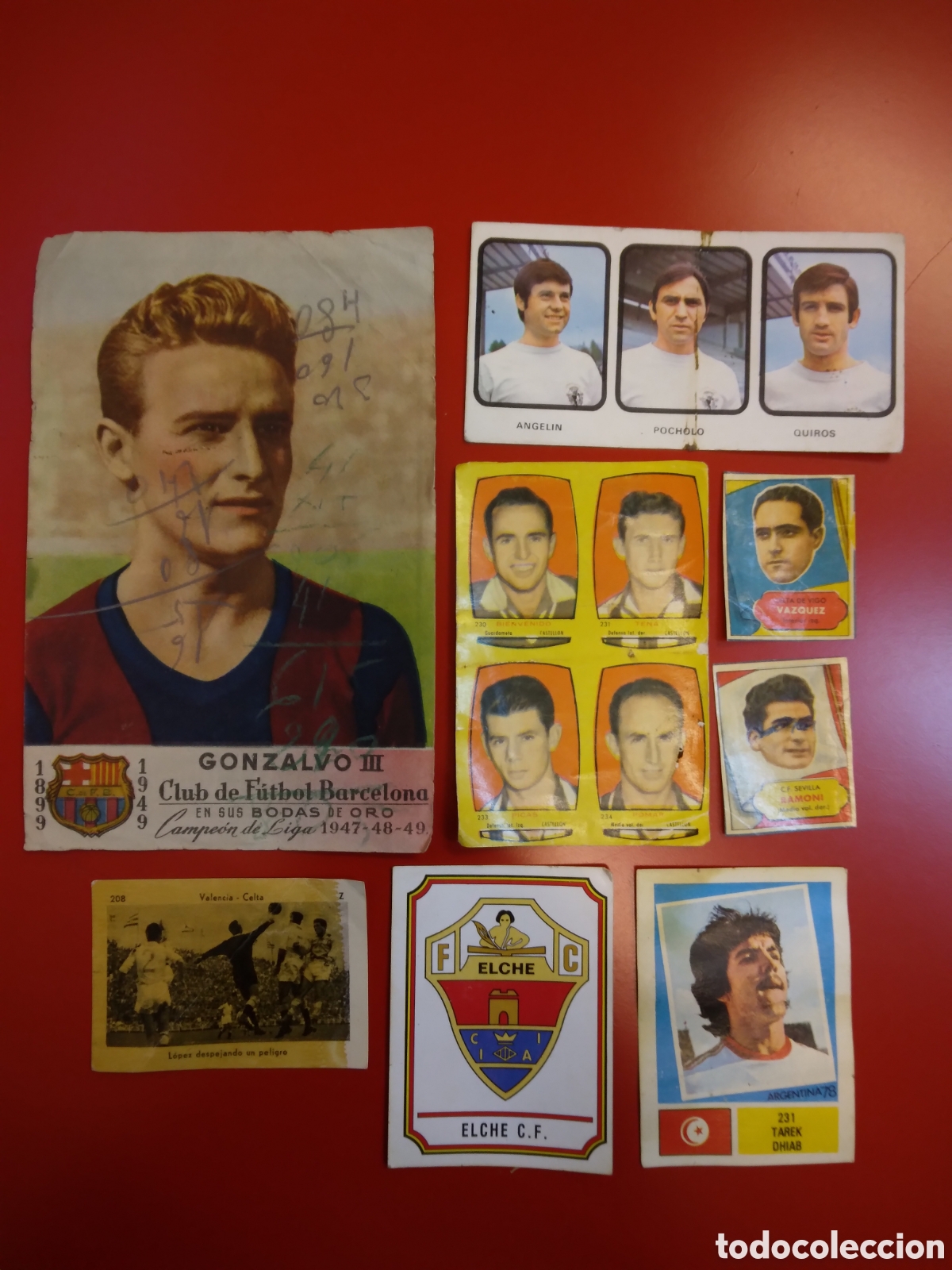 Football Stickers: Lote de cromos de futbol antiguos y boxeo