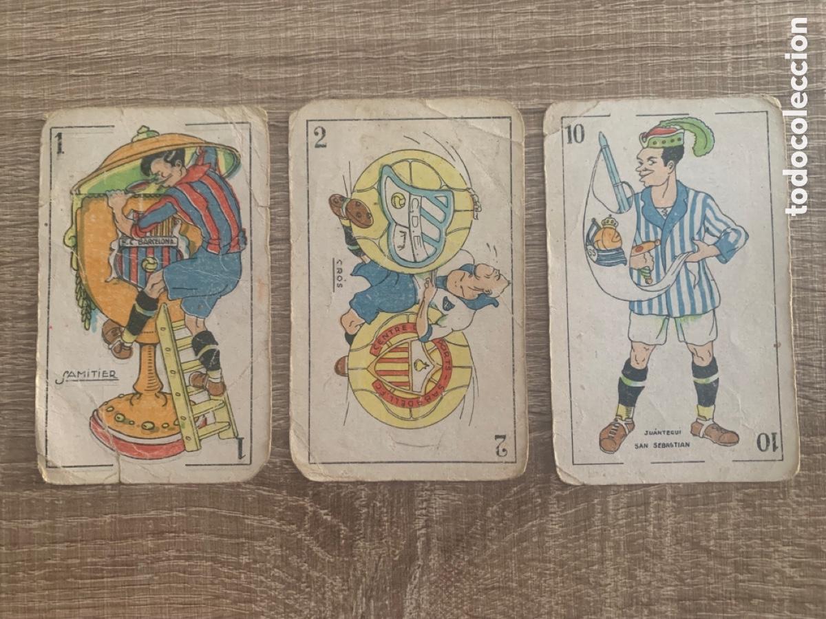 Cromos de F&uacute;tbol: Lote 3 cromos carton juego de cartas de futbol .Chocolates Viladas .Samitier CF Barcelona ..Etc&hellip;
