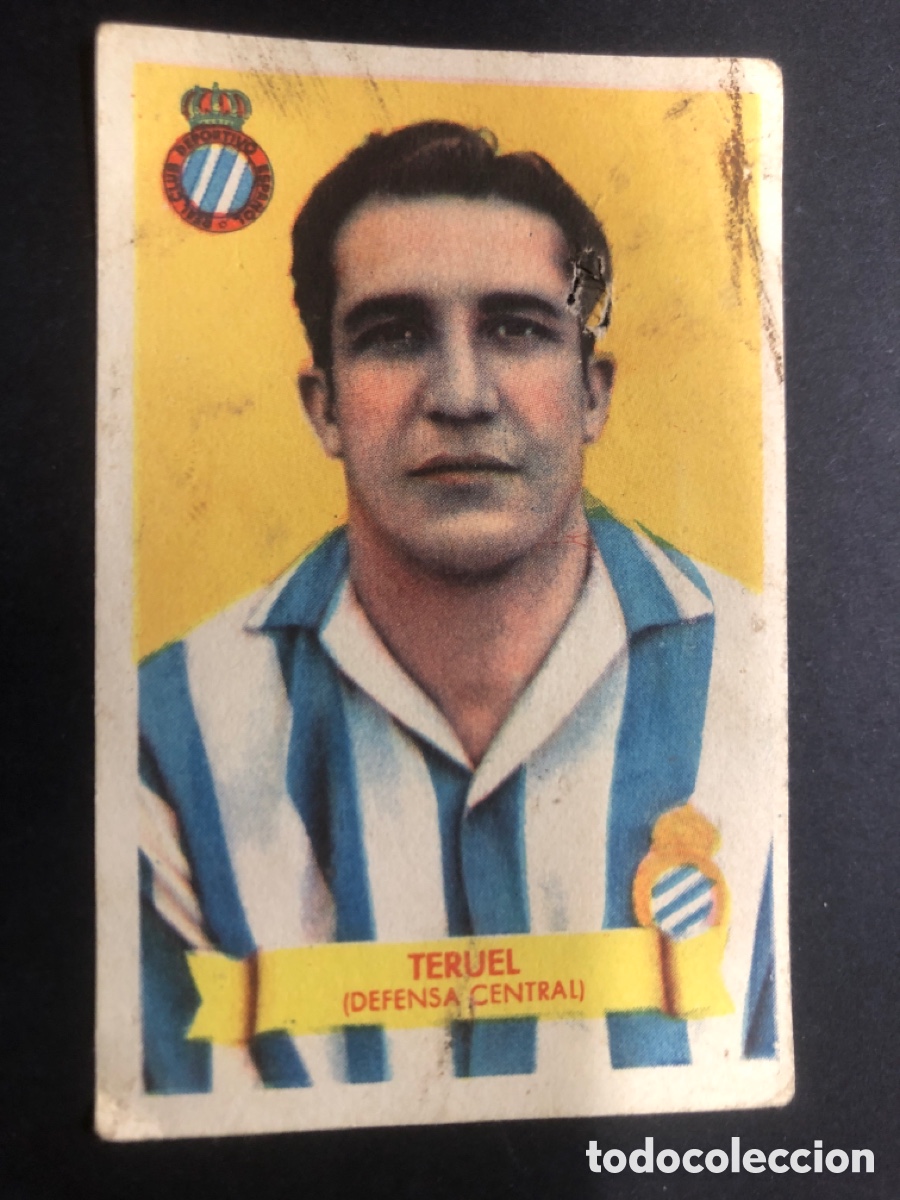 Cartes &agrave; collectionner de Football: CROMO SIN PEGAR TERUEL R.C.D ESPA&Ntilde;OL LIGA 1949-1950 EDITORIAL BRUGUERA