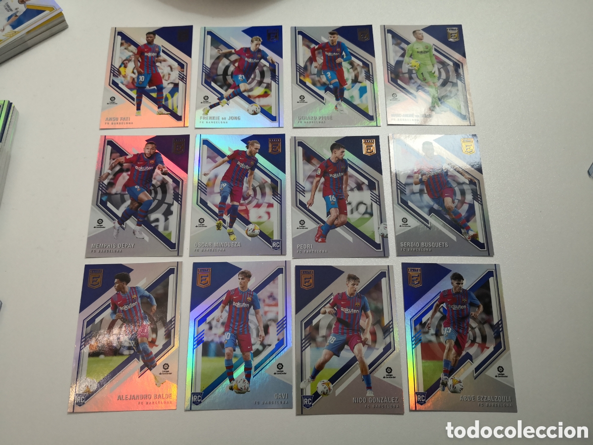 Fu&szlig;ball-Sticker: LOTE EQUIPO F&Uacute;TBOL CLUB BARCELONA COMPLETO 2021 2022 ROOKIE GAVI ABDE NICO PEDRI BALDE PANINI