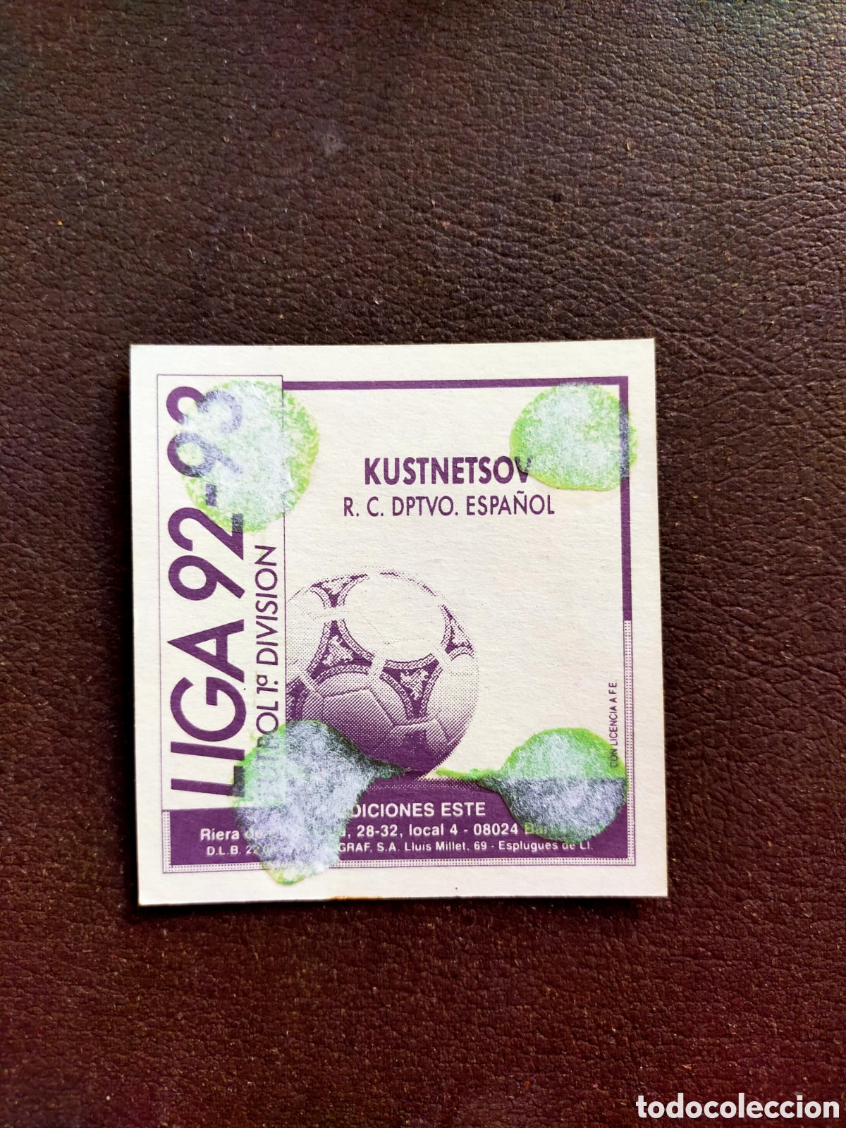 Cromos de f&uacute;tbol: 1992 1993 92 93 ESTE CROMO DESPEGADO ESPA&Ntilde;OL KUSTNETSOV - Foto 2