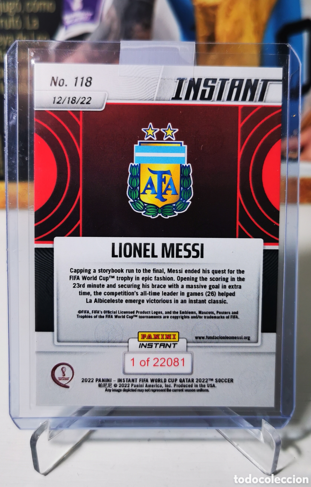 lionel messi #108 panini instant world cup qata - Comprar Cromos de Futebol  antigos no todocoleccion