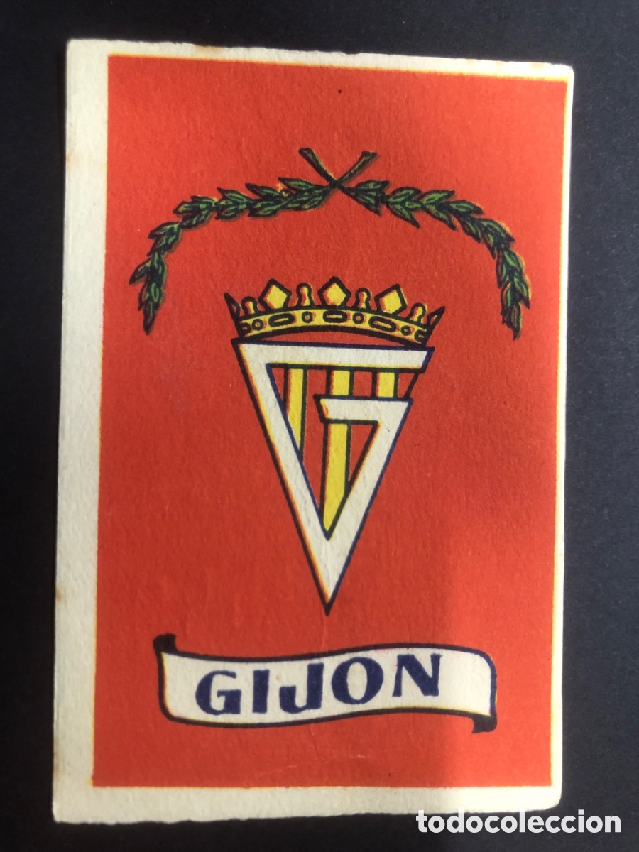 Cartes &agrave; collectionner de Football: CROMO FUTBOL NUNCA PEGADO ESCUDO GIJON 1949-1950 EDITORIAL BRUGUERA