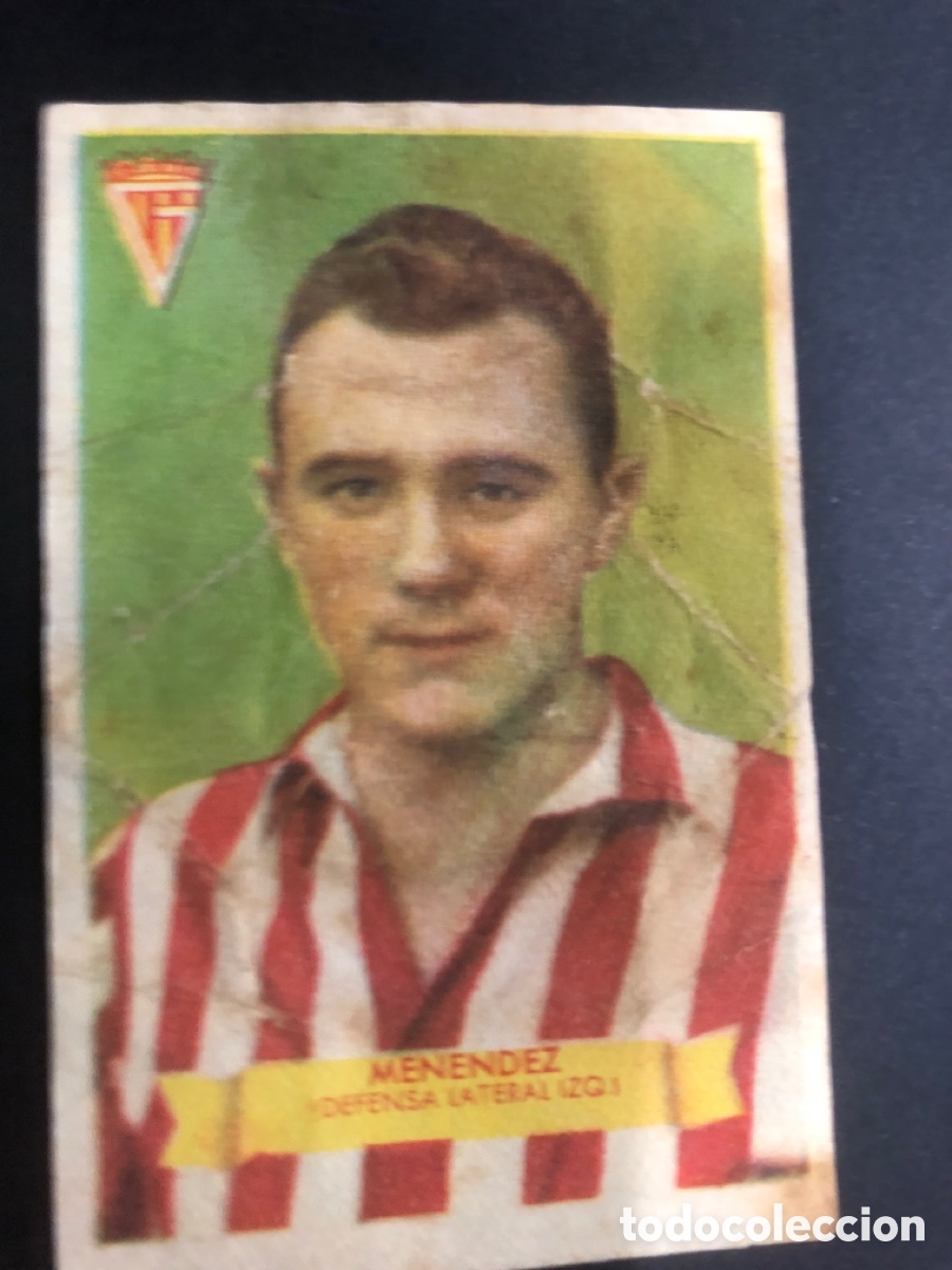 Cartes &agrave; collectionner de Football: CROMO FUTBOL NUNCA PEGADO MENENDEZ GIJON 1949-1950 EDITORIAL BRUGUERA