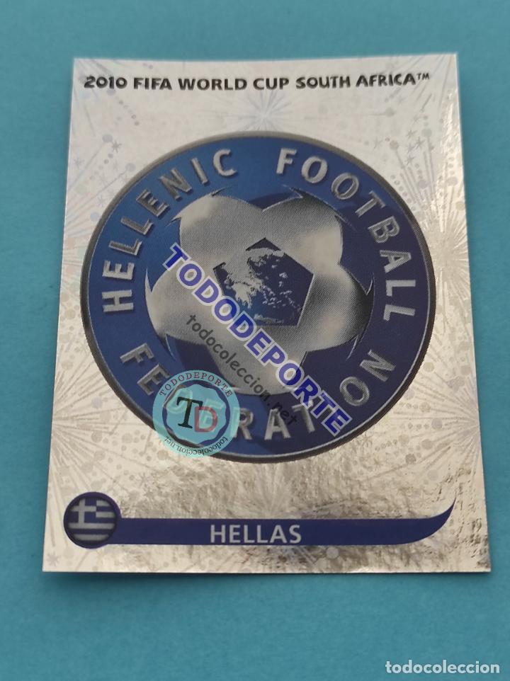 Figurine di Calcio: 164 HELLAS - ESCUDO BRILLANTE BADGE CROMO PANINI MUNDIAL SUDAFRICA 2010 WORLD CUP 10 STICKER