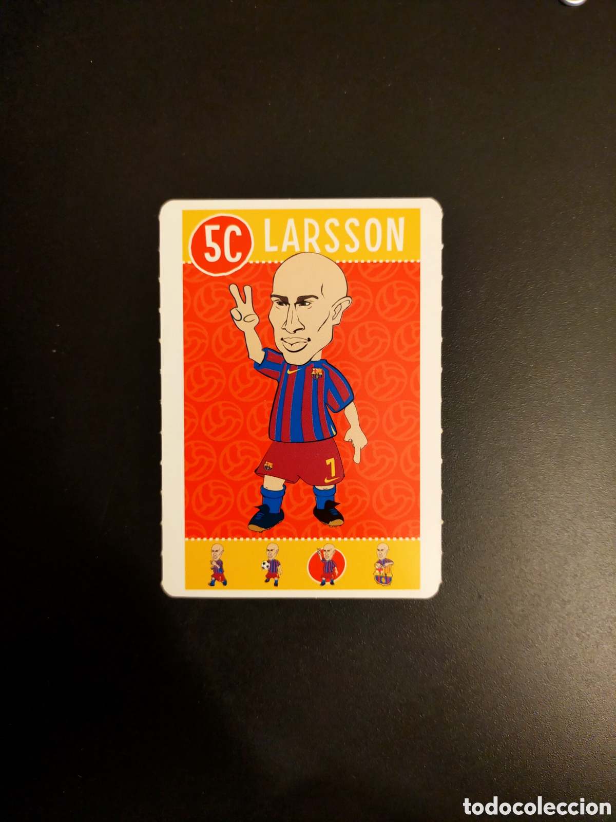 Cromos de f&uacute;tbol: CARTA BAR&Ccedil;A TOONS JUEGO DE CARTAS LARSSON 5 C