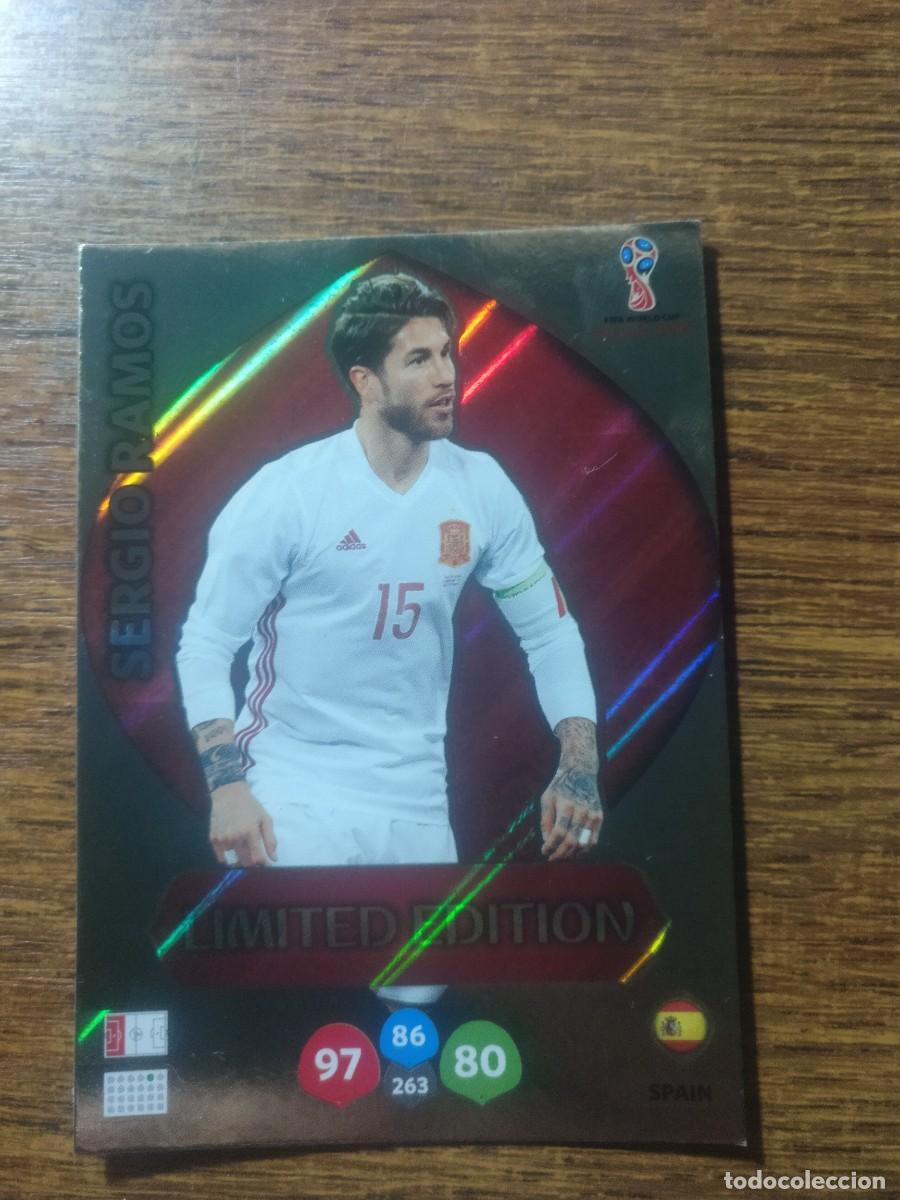 Cromos de F&uacute;tbol: Sergio Ramos Adrenalyn edici&oacute;n limitada Espa&ntilde;a Panini Mundial Rusia 2018