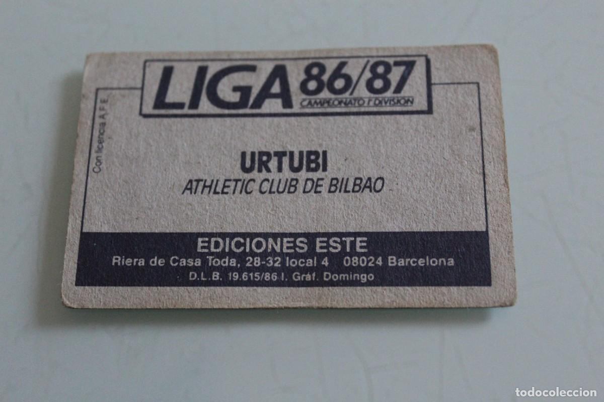 Cromos de f&uacute;tbol: ESTE 86 87 URTUBI ERROR DE IMPRESI&Oacute;N - Foto 3