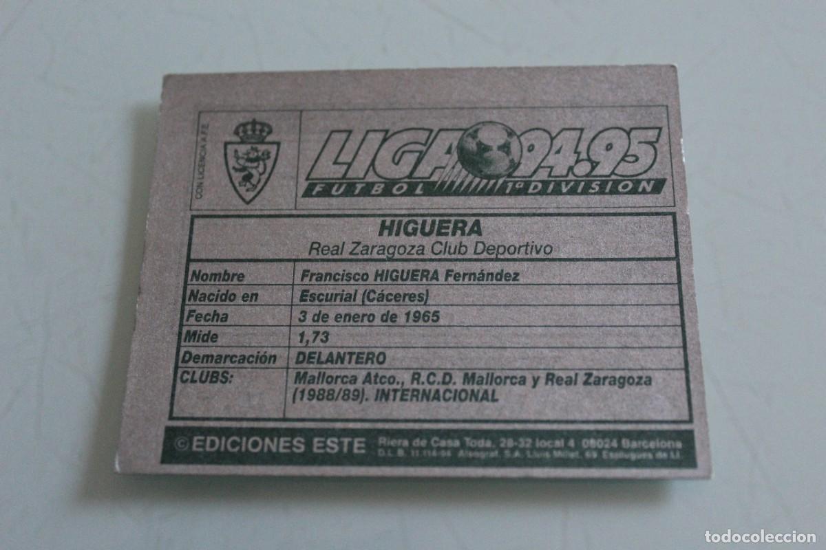 Cromos de f&uacute;tbol: ESTE 94 95 HIGUERA TRASERA PLATEADA - Foto 1
