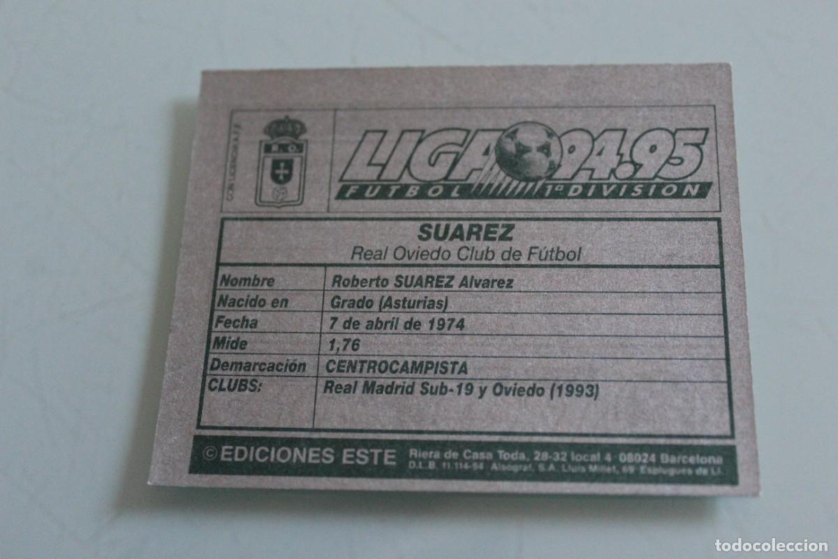 Cromos de f&uacute;tbol: ESTE 94 95 SU&Aacute;REZ TRASERA PLATEADA - Foto 1