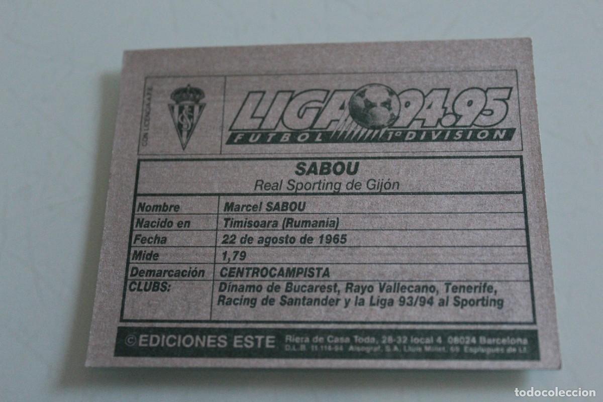 Cromos de f&uacute;tbol: ESTE 94 95 SABOU TRASERA PLATEADA - Foto 1
