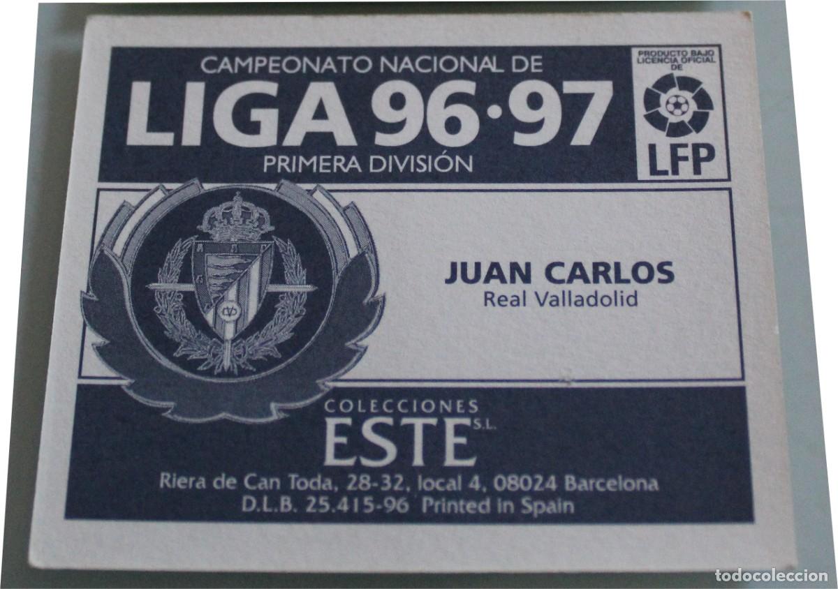 Cromos de f&uacute;tbol: ESTE 96 97 JUAN CARLOS ERROR DE IMPRESI&Oacute;N - Foto 3