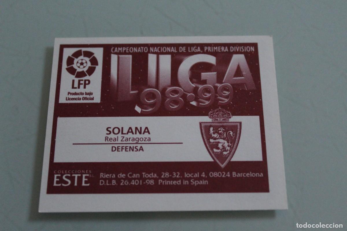 Cromos de f&uacute;tbol: ESTE 98 99 SOLANA ERROR DE IMPRESI&Oacute;N - Foto 3