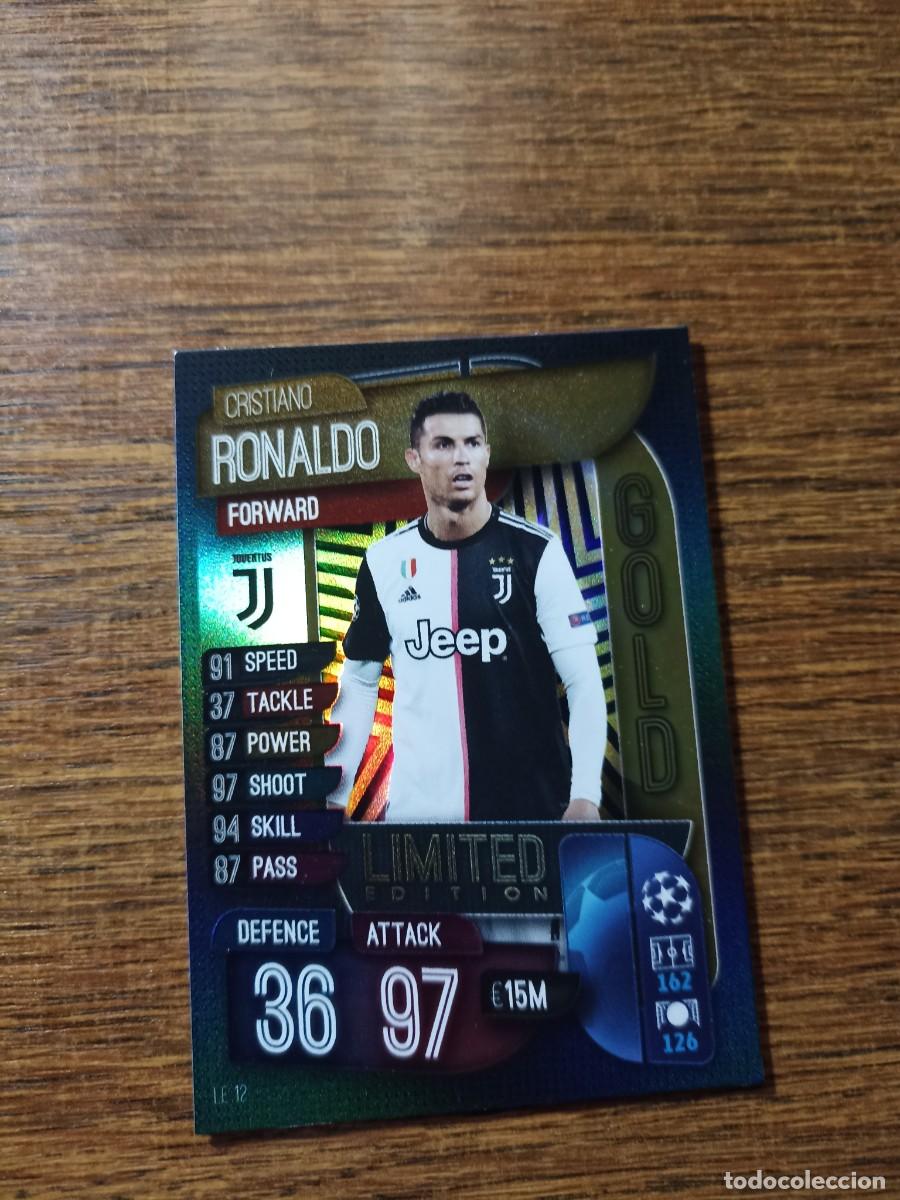 Cartes &agrave; collectionner de Football: Cristiano Ronaldo Juventus Match Attax edici&oacute;n limitada gold Tipos Champions