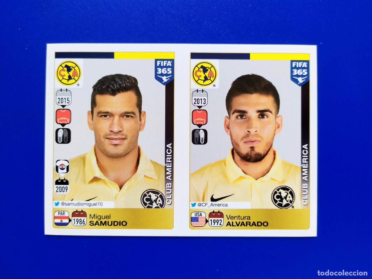 Cromos de F&uacute;tbol: 618 619 SAMUDIO ALVARADO CLUB AMERICA FIFA 365 2015 2016 15 16 THE GOLDEN WORLD OF FOOTBALL