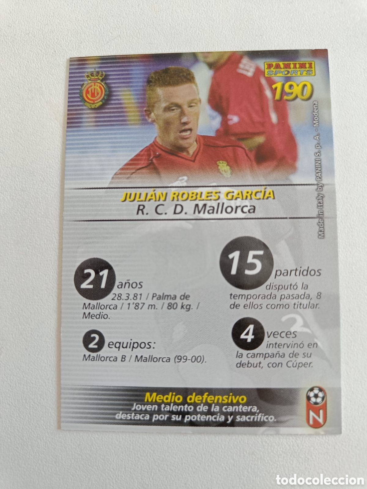 Cromos de f&uacute;tbol: Megafichas 2002-2003 n&ordm; 190 Robles - Foto 2