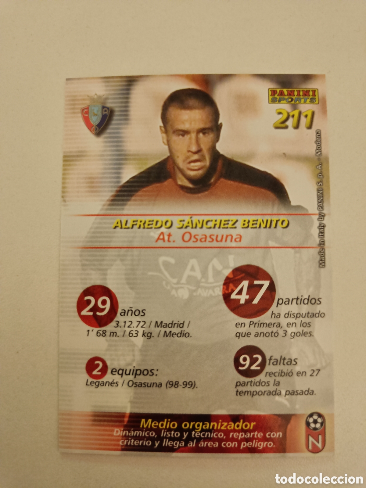 Cromos de f&uacute;tbol: Megafichas 2002-2003 n&ordm; 211 Alfredo - Foto 2