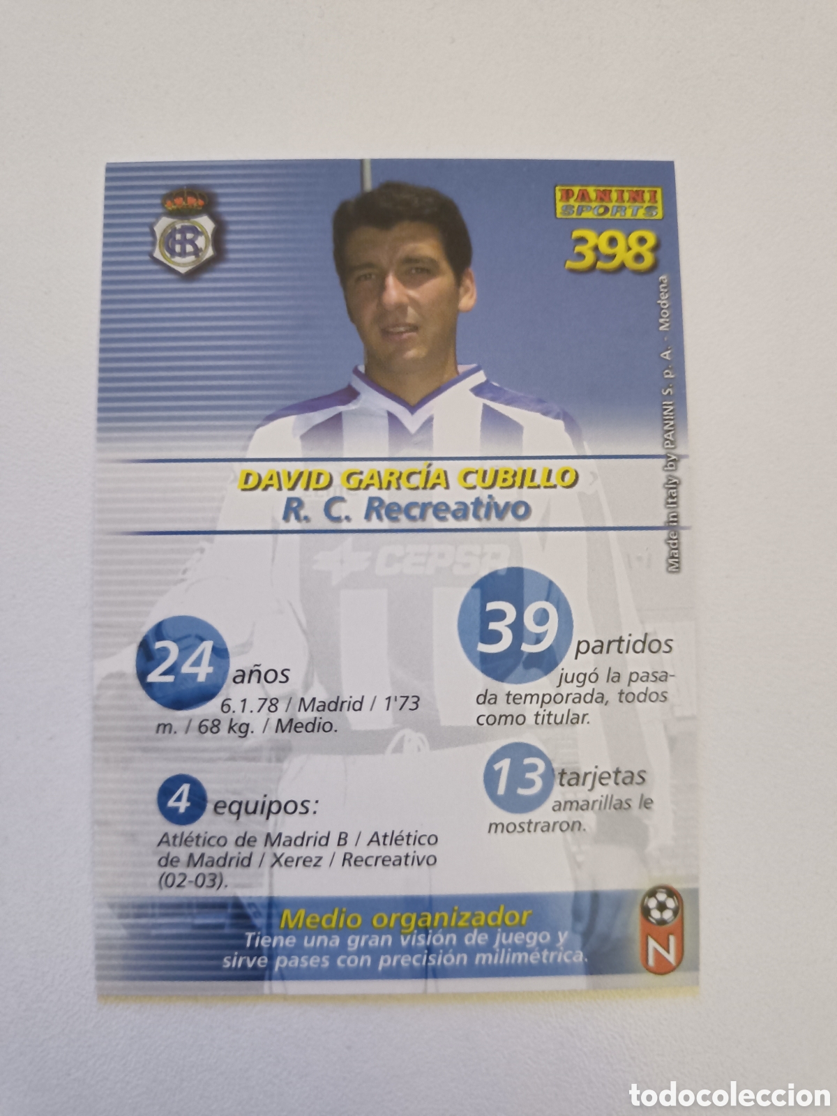 Cromos de f&uacute;tbol: Megafichas 2002-2003 n&ordm; 398 Cubillo - Foto 2