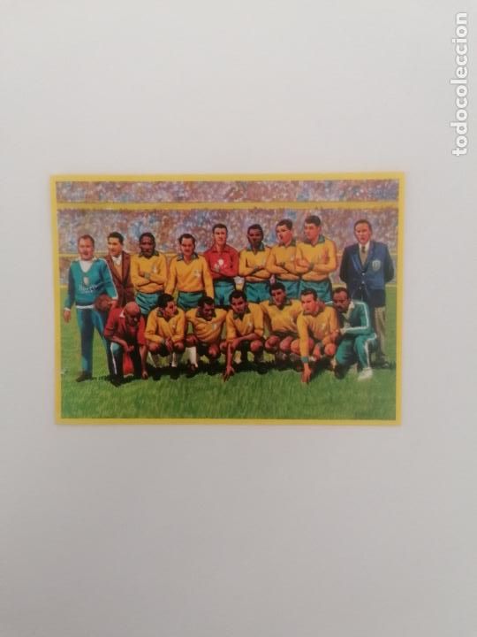 Cromos de F&uacute;tbol: Alineacion brasil, n&deg; 64, futbol en acci&oacute;n, Danone 82 mundial, cromo nunca pegado
