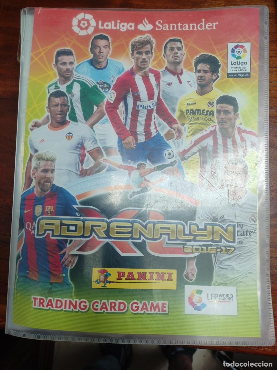 Fu&szlig;ball-Sticker: Album Adrenalyn 2016 2017, incompleto y rotura en tapa
