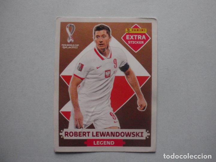 Cromos de f&uacute;tbol: Cromo LEWANDOWSKI LEGEND BRONZE EXTRA STICKER BRONCE. MUNDIAL FIFA WORLD CUP QATAR 2022 Panini