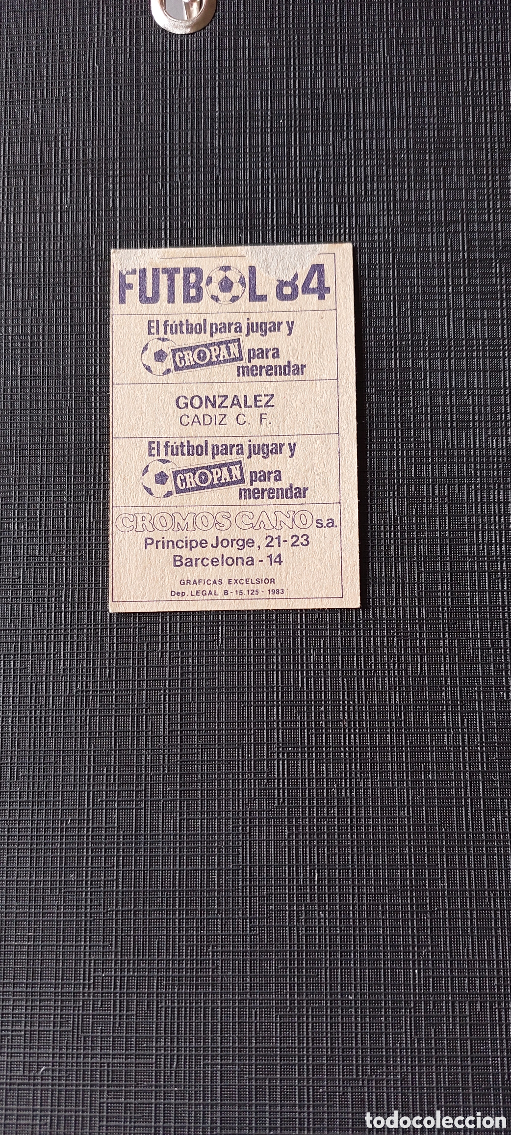 Cromos de f&uacute;tbol: Gonzalez cadiz cano 84 - Foto 2