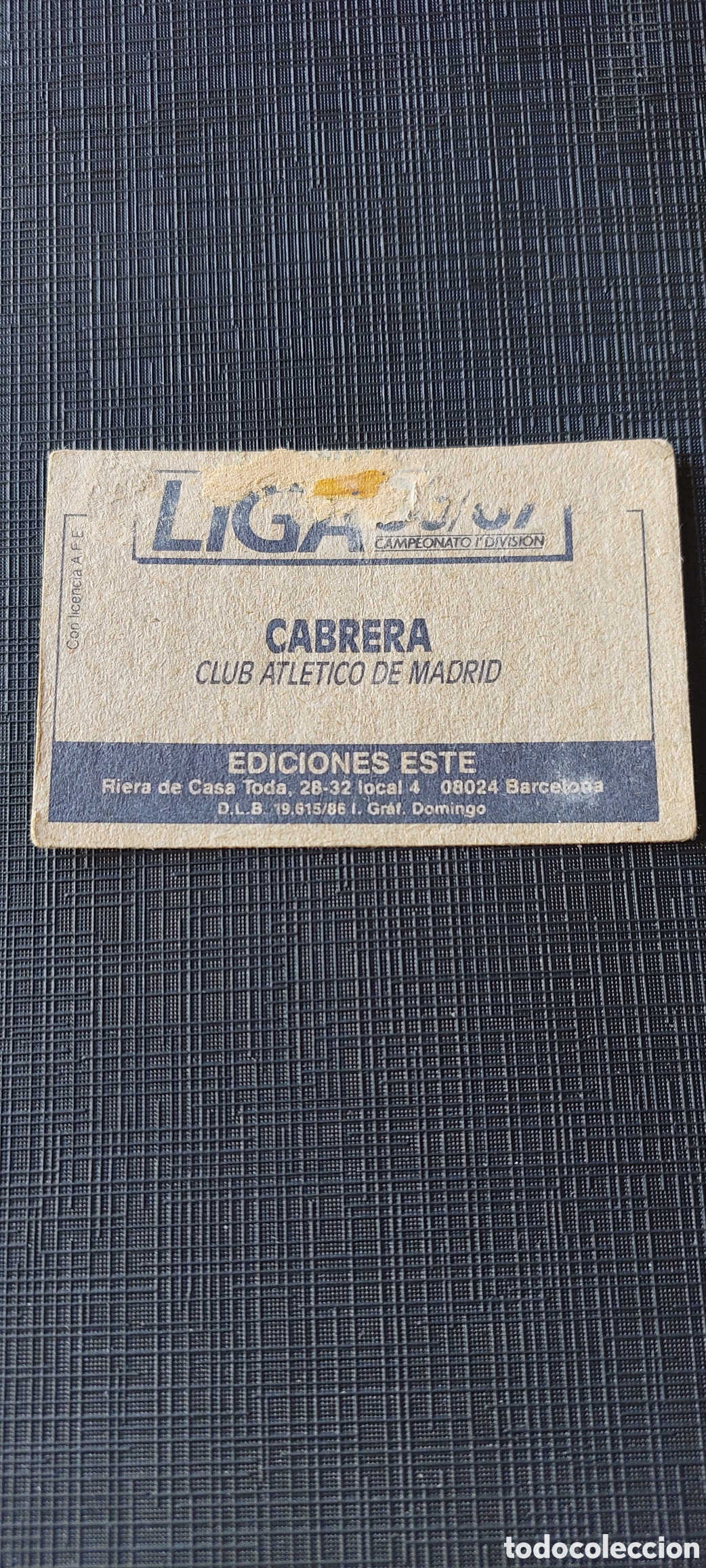 Cromos de f&uacute;tbol: Cabrera baja tocado 86/87 - Foto 2