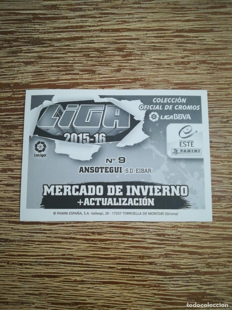 Cromos de f&uacute;tbol: Mercado de Invierno - Ansotegui - Eibar - 15 - 16 Ediciones Este - 2015 -2016 - Panini - Foto 2