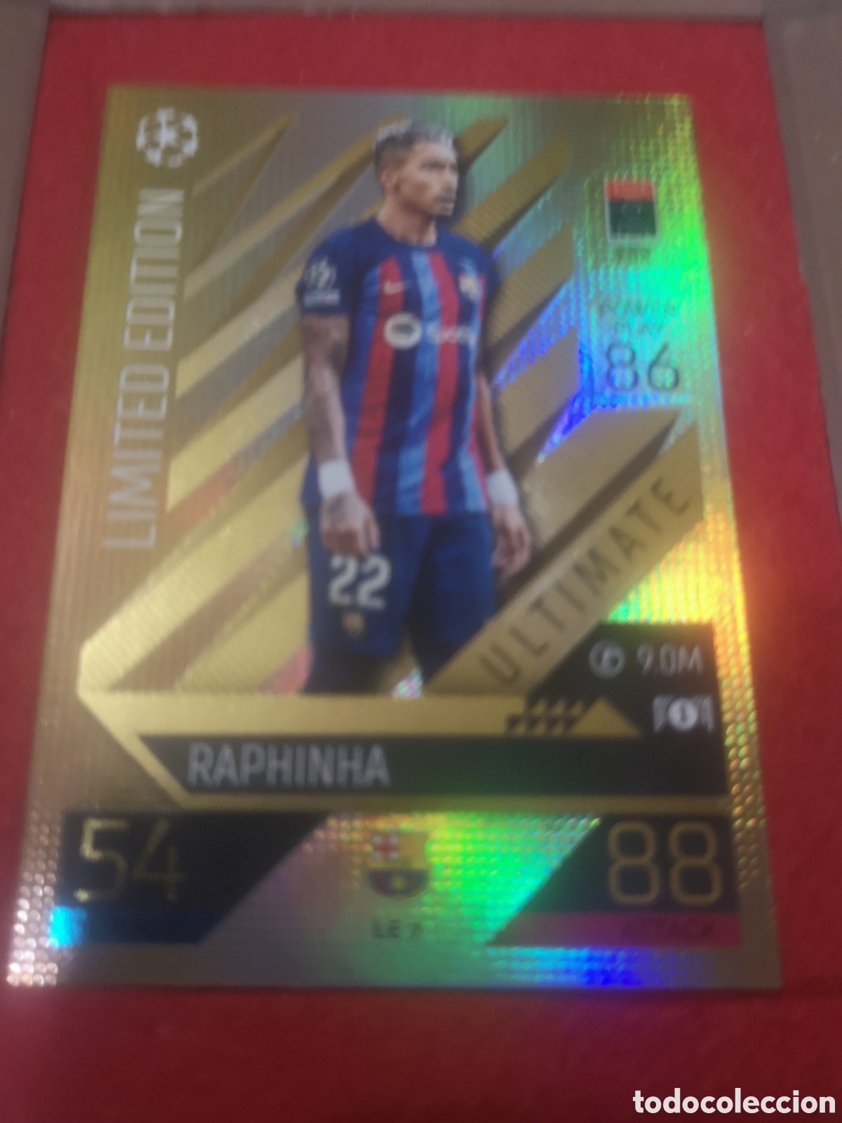 Cromos de f&uacute;tbol: TOPPS MATCH ATTAX EXTRA 2022 2023 LIMITED EDITION RAPHINHA LE 7 BARCELONA