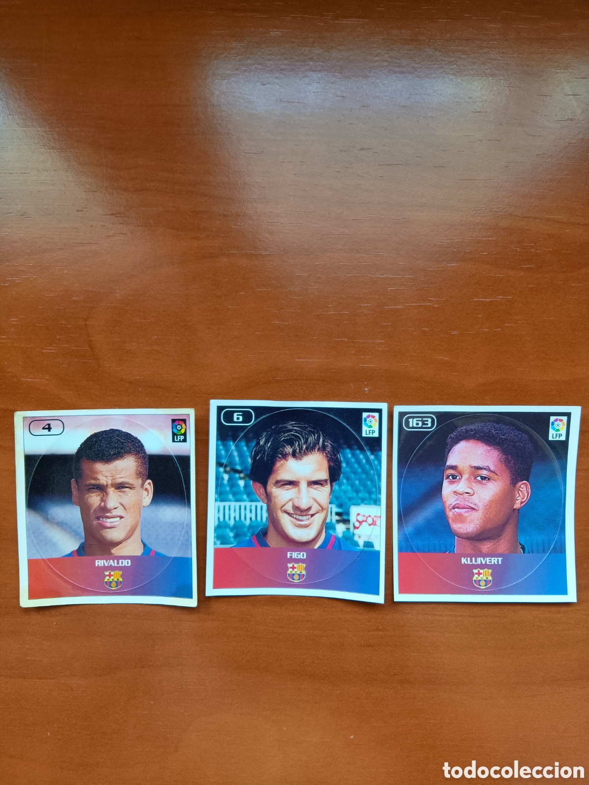 Figurine di Calcio: Cromos stickers Rivaldo, Figo y Kluivert