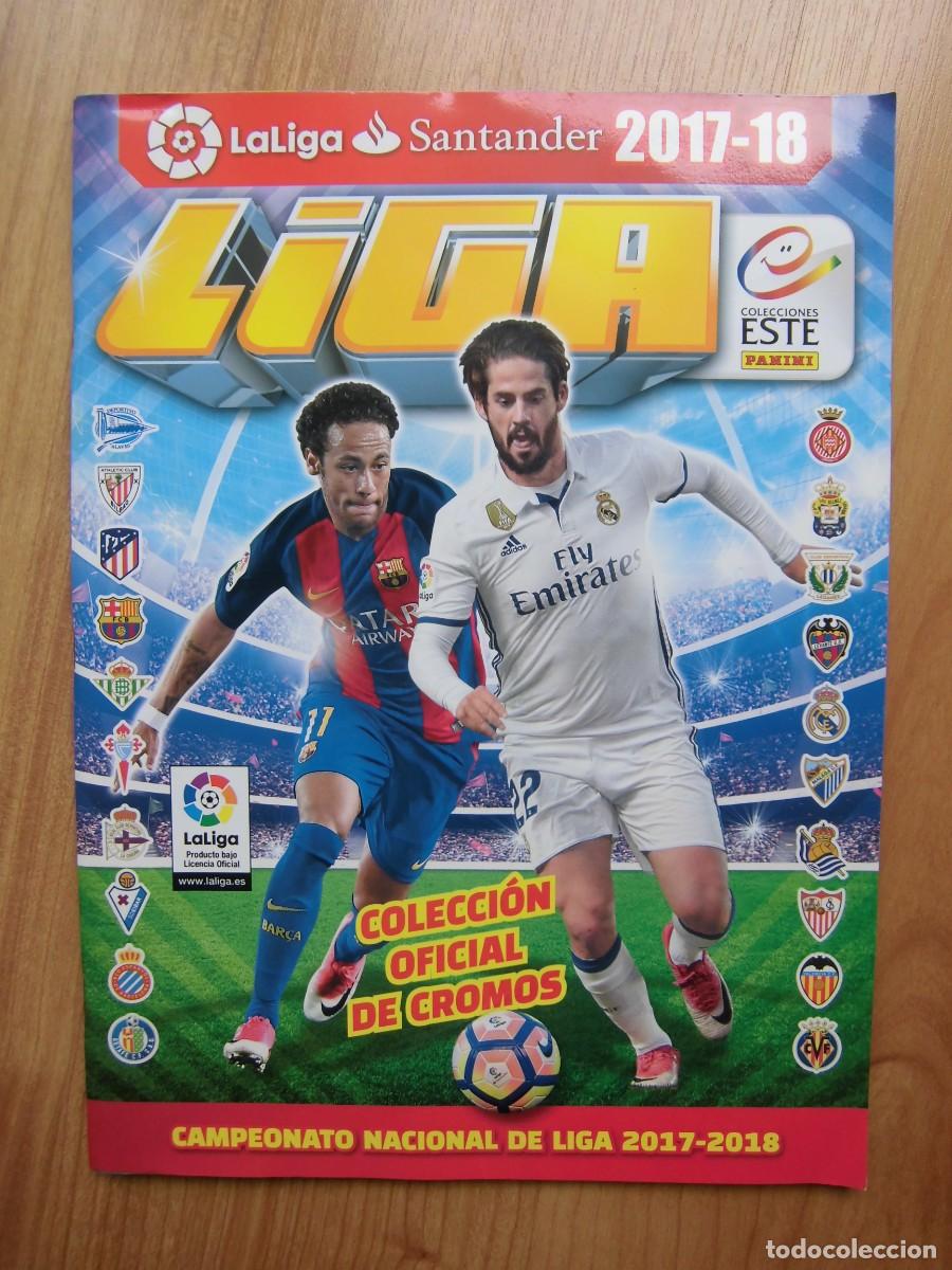 Football Stickers: &Aacute;LBUM PLANCHA LIGA 2017-18 LIGA ESTE PANINI + 23 CROMOS PEGADOS