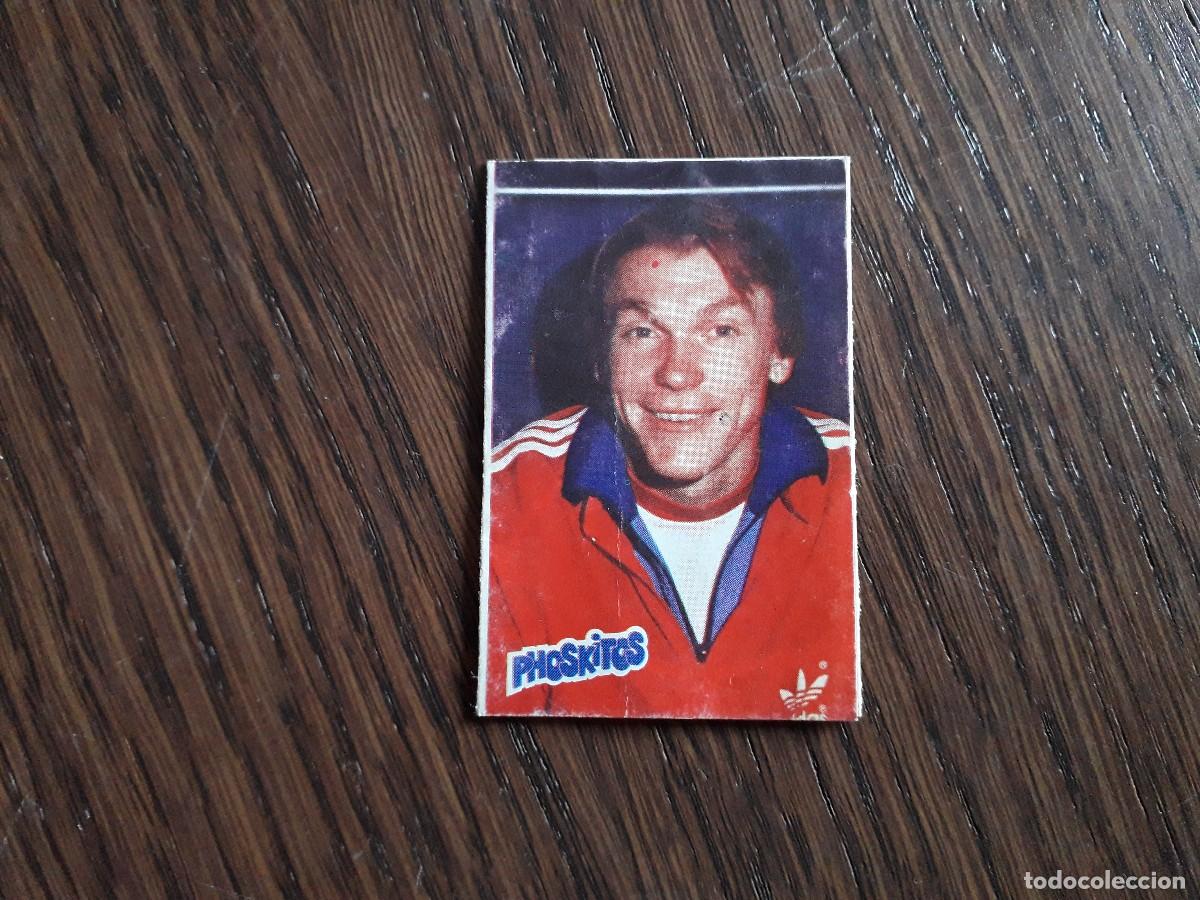 Cromos de F&uacute;tbol: cromo de phoskitos, historia de los mundiales de futbol, a&ntilde;o 1981, los craks, blockhine, n&ordm; 49