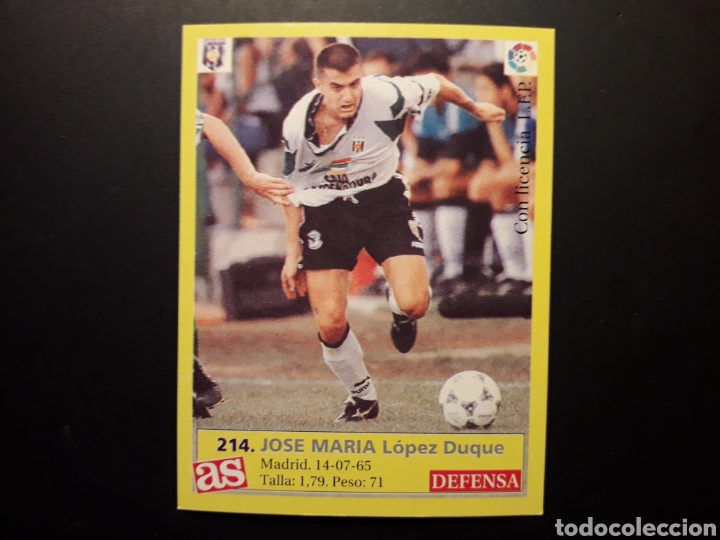 Cartes &agrave; collectionner de Football: JOS&Eacute; MAR&Iacute;A M&Eacute;RIDA N&deg; 214 DIARIO AS LIGA 1995 1996 95 96 SIN PEGAR FOTOS PEDIDO M&Iacute;NIMO 3&euro;