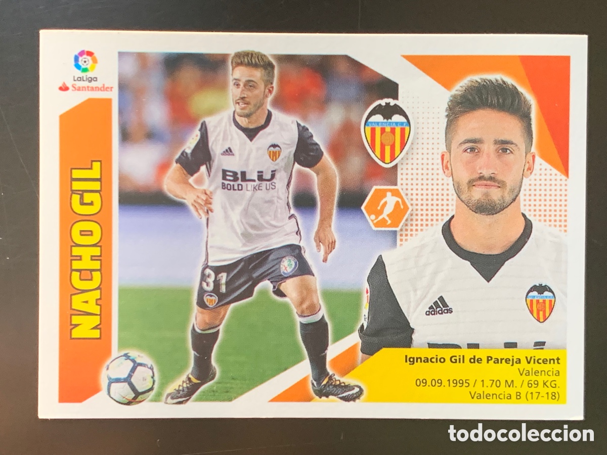 Cromos de f&uacute;tbol: Nacho Gil Valencia Liga Este 2017/18 - Foto 1