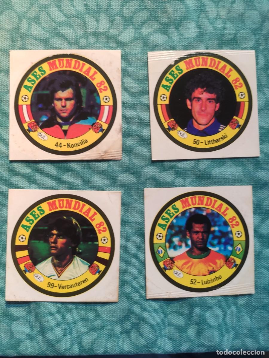 Cromos de f&uacute;tbol: LOTE 4 CROMOS DIFERENTES REYAUCA ESPA&Ntilde;A 82 ASES DEL MUNDIAL 1982 NUNCA PEGADO LITTBARSKI LUIZINHO