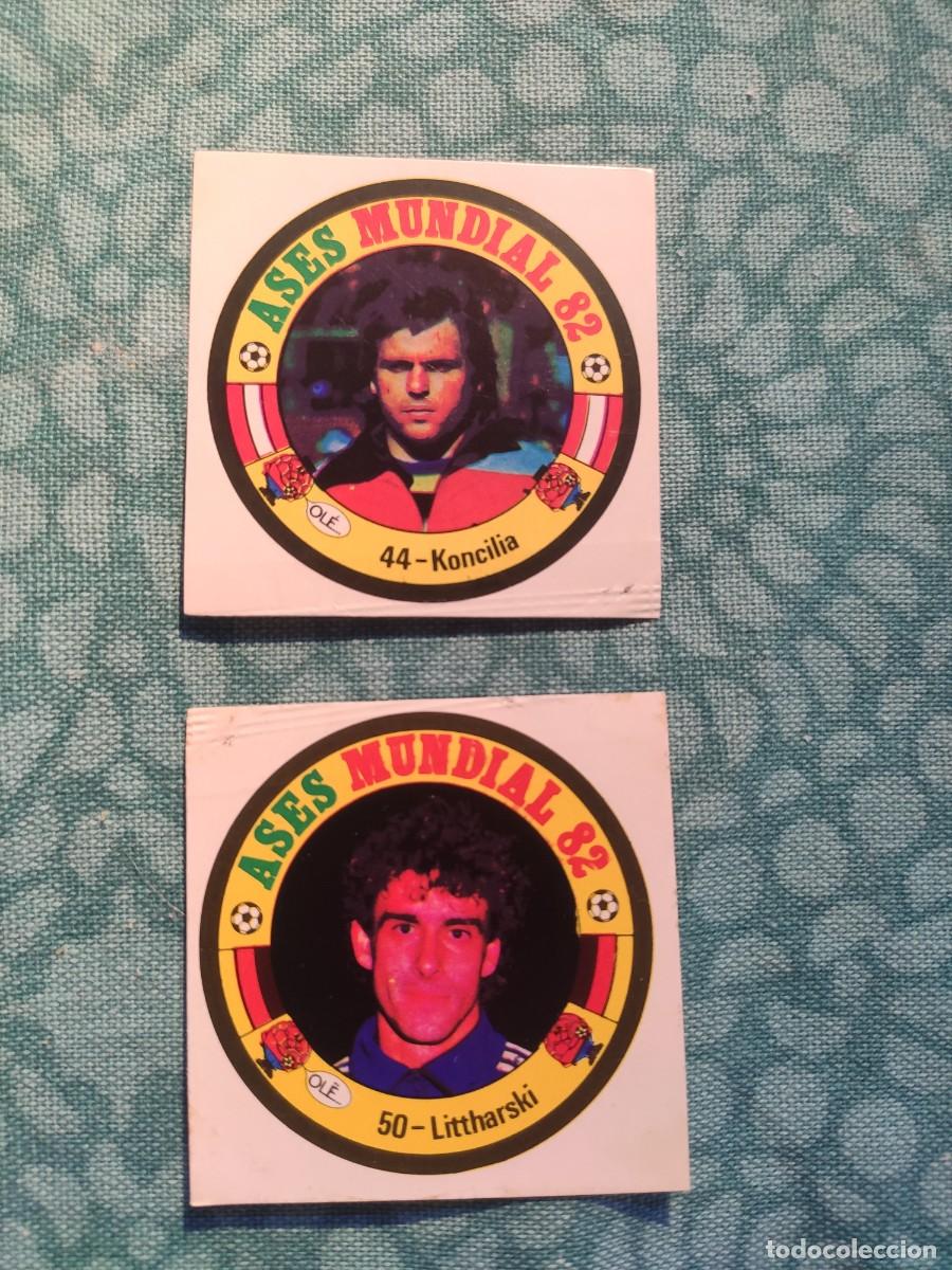 Cromos de f&uacute;tbol: LOTE 2 CROMOS DIFERENTES REYAUCA ESPA&Ntilde;A 82 ASES DEL MUNDIAL 1982 NUNCA PEGADO