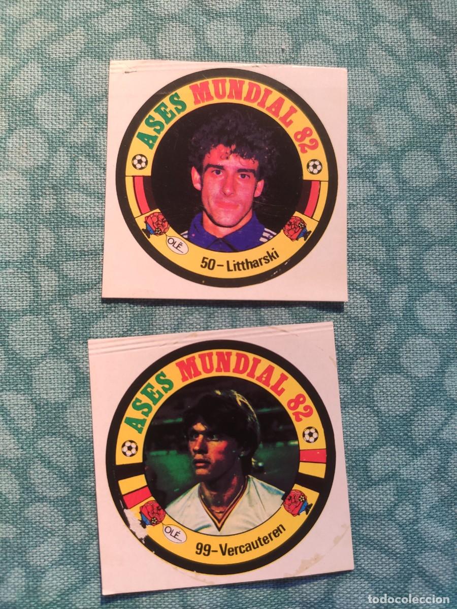 Cromos de f&uacute;tbol: LOTE 2 CROMOS DIFERENTES REYAUCA ESPA&Ntilde;A 82 ASES DEL MUNDIAL 1982 NUNCA PEGADO