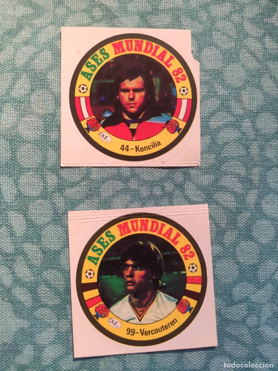 Cromos de f&uacute;tbol: LOTE 2 CROMOS DIFERENTES REYAUCA ESPA&Ntilde;A 82 ASES DEL MUNDIAL 1982 NUNCA PEGADO